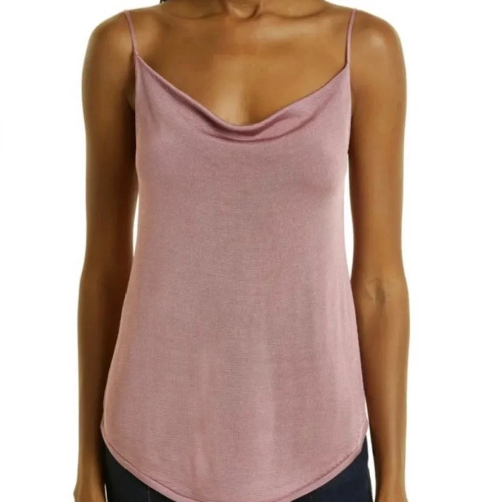 Cinq A Sept Pink Cowl Neck Knit Tank - Picture 2 of 6